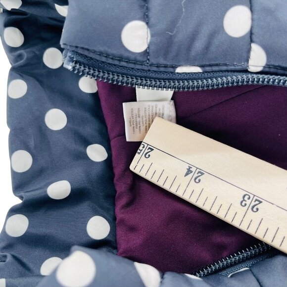 Navy White Polka Dot Puffer Vest Loft Womens XL - Picture 4 of 7